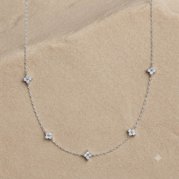 Cadena De Flores Plata 925