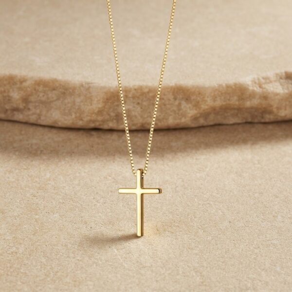 Collar De Cruz Liso Plata 925