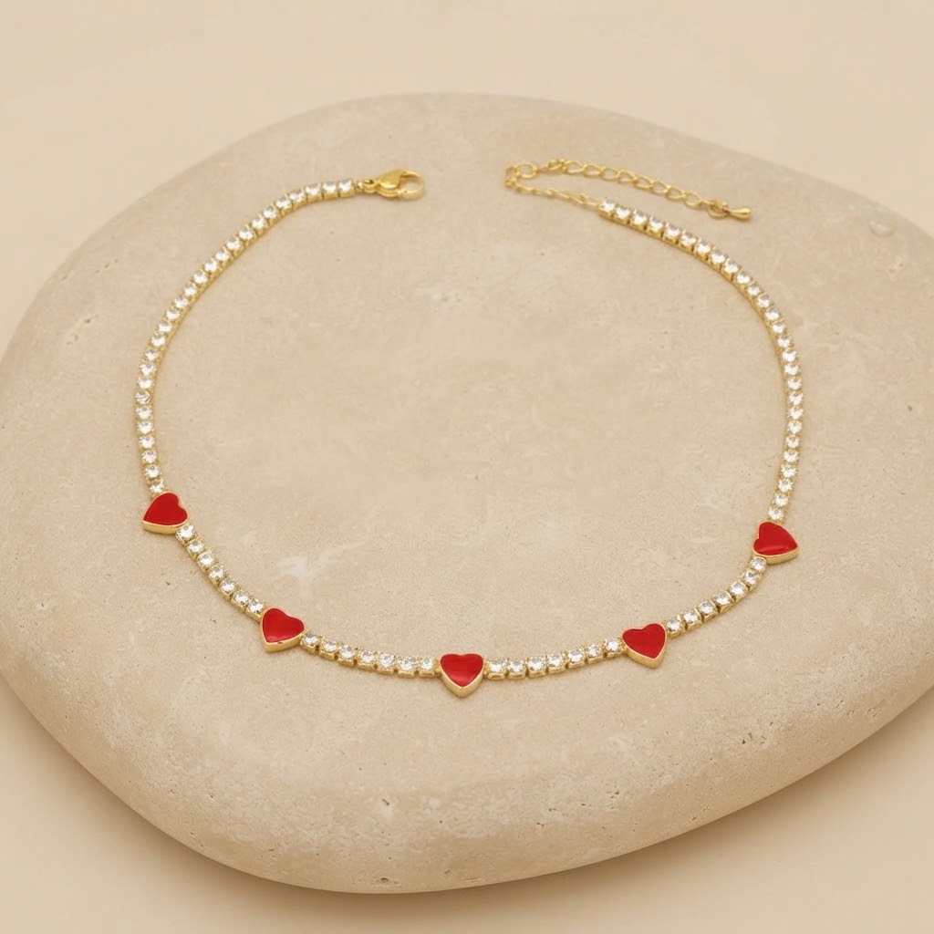 Collar Tira De Corazones