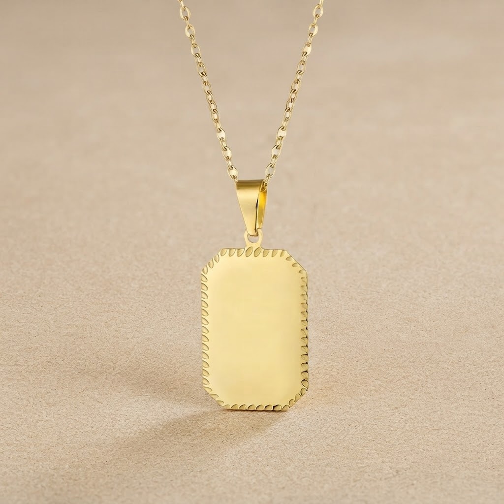 Collar Rectangular Con Relieve Para Grabado Laser - Imagen 2