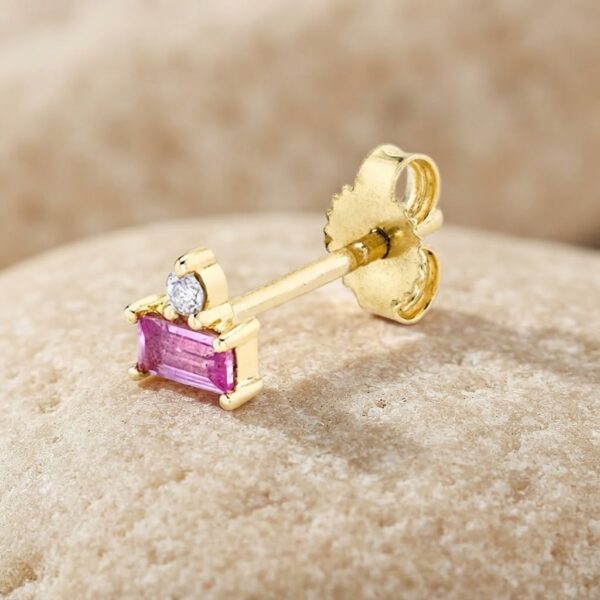 Topito Rectangular Rosa Plata 925