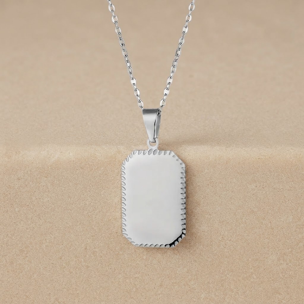 Collar Rectangular Con Relieve Para Grabado Laser - Imagen 3